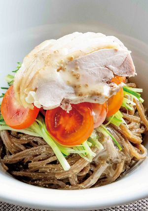 グルテンフリー玄米麺♪つゆなし胡麻坦々麺-レシピのメイン写真