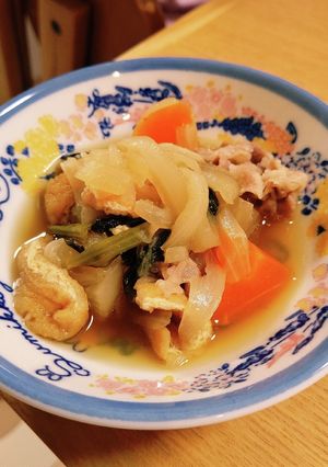 こども喜ぶ♪お肉と野菜と油揚げの煮浸し-レシピのメイン写真