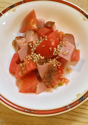 トマトと焼き豚サラダ-レシピのメイン写真
