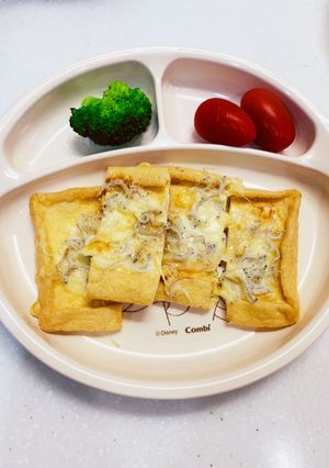 幼児食 薄揚げの簡単しらすピザ-レシピのメイン写真