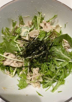 水菜と豚しゃぶの胡麻マヨサラダ-レシピのメイン写真