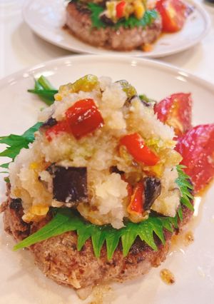 夏野菜おろしのハンバーグ-レシピのメイン写真