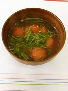 豆苗とミニトマトのスープ-レシピのメイン写真