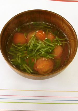 豆苗とミニトマトのスープ-レシピのメイン写真