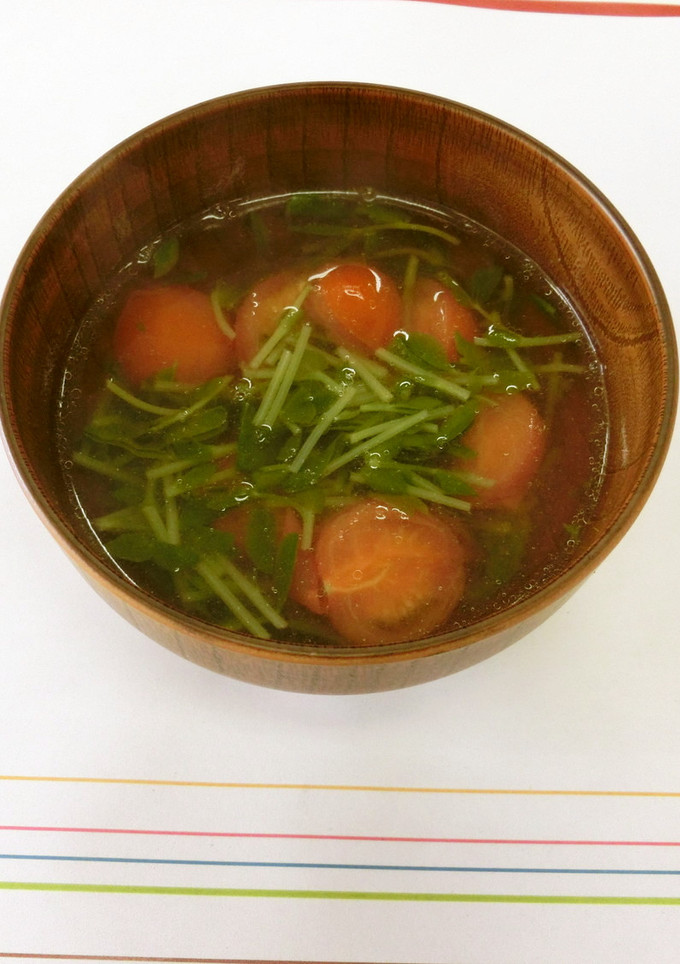 豆苗とミニトマトのスープ-レシピのメイン写真