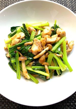 鶏と小松菜の沙茶醬炒め-レシピのメイン写真