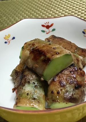キュウリの肉巻きバターポン酢焼き-レシピのメイン写真