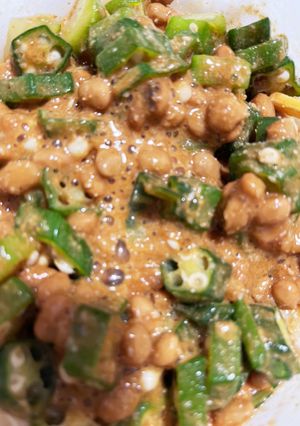 きな粉入り納豆オクラ#発酵食品で健康に-レシピのメイン写真
