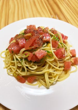 夏にサッパリ！簡単トマトの冷製パスタ♪-レシピのメイン写真