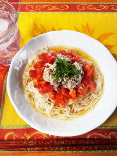 劇ウマ!ぶっかけそうめん/トマト.鯖缶-レシピのメイン写真