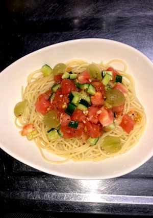 トマトときゅうりの冷静パスタ-レシピのメイン写真
