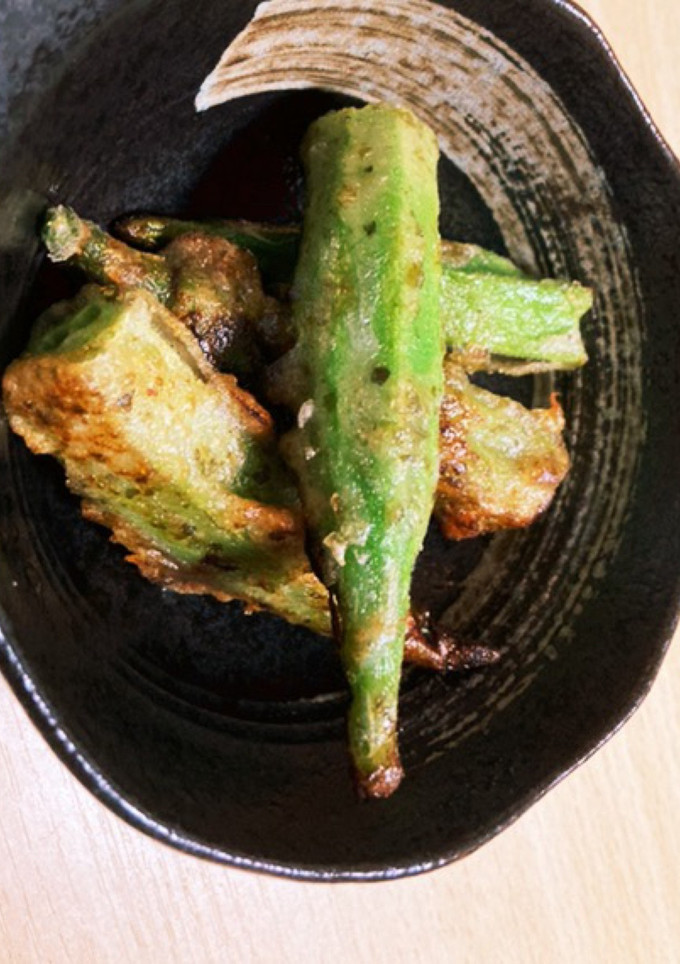 オクラと梅の磯辺揚げ焼き-レシピのメイン写真