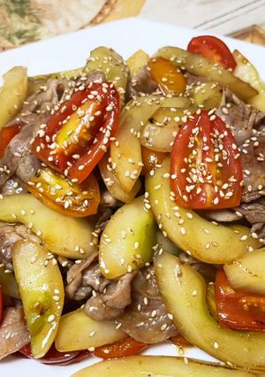 旨旨旨お化けキュウリ炒め＊トマトver＊-レシピのメイン写真