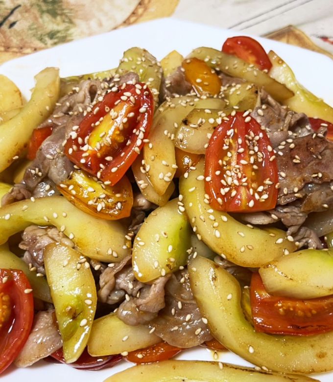 旨旨旨お化けキュウリ炒め＊トマトver＊-レシピのメイン写真