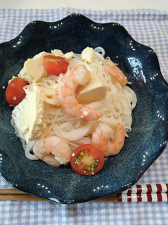 豆腐とトマトの冷やし素麺-レシピのメイン写真