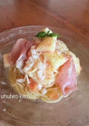桃の冷製パスタ✨最終型　utsuhiro-レシピのメイン写真