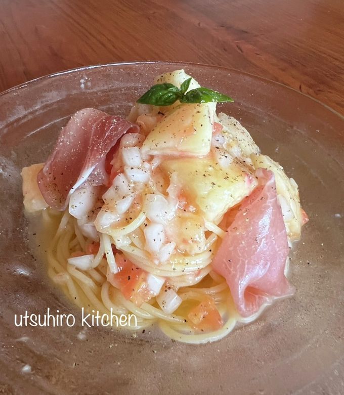 桃の冷製パスタ✨最終型 utsuhiro-レシピのメイン写真