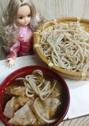 リカちゃん♡豚バラつけ汁.❁with蕎麦-レシピのメイン写真
