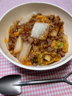 簡単☆豚ひき肉と白菜のピリ辛あんかけ丼♩-レシピのメイン写真