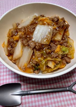 簡単☆豚ひき肉と白菜のピリ辛あんかけ丼♩-レシピのメイン写真