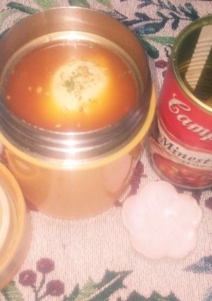 ミネストローネ缶にも!ポーチドエッグon-レシピのメイン写真