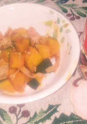 ミネストローネ缶の余り汁で洋風南瓜の煮物-レシピのメイン写真