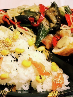 夏野菜おろし弁当ご飯の部 コーン桜漬ゴマ-レシピのメイン写真