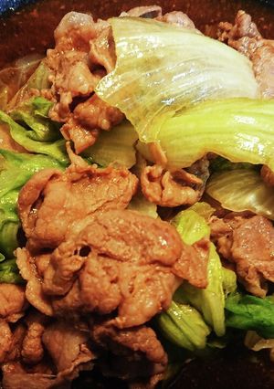 レタスと豚肉の味噌わさび炒め-レシピのメイン写真