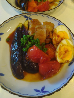 自炊飯 畳み豚バラとなすとトマト照り焼き-レシピのメイン写真