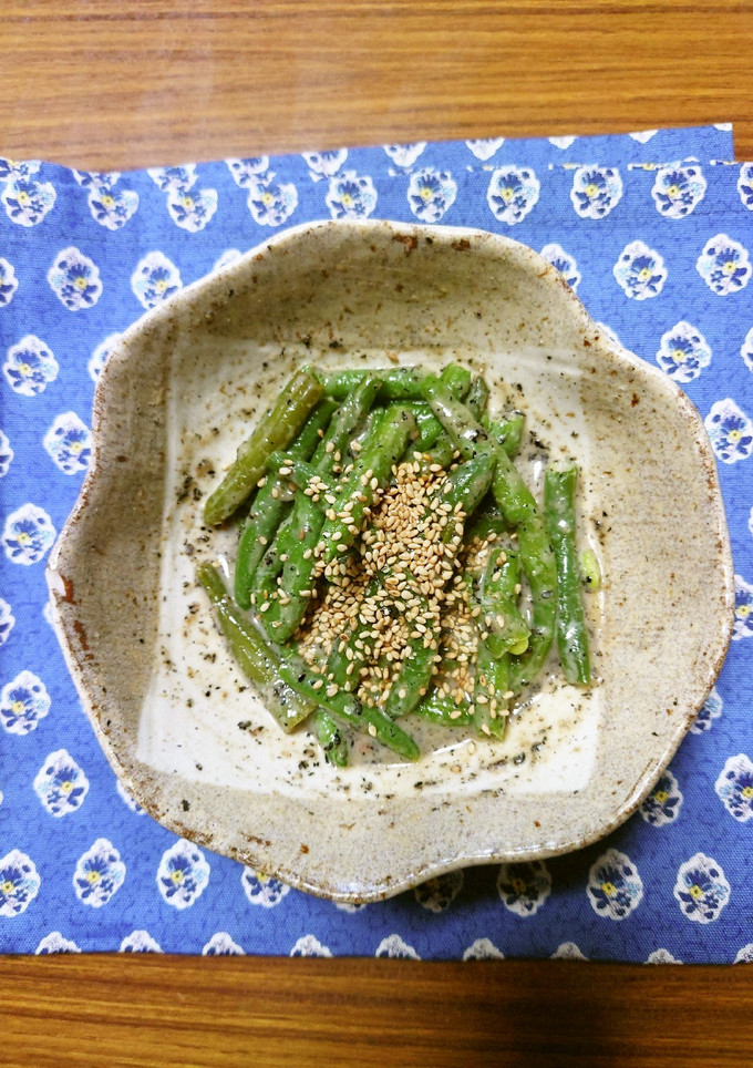 ヨウサマの減塩時短いんげんのごま和え-レシピのメイン写真
