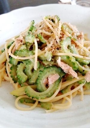 ゴーヤとツナ缶のパスタ-レシピのメイン写真