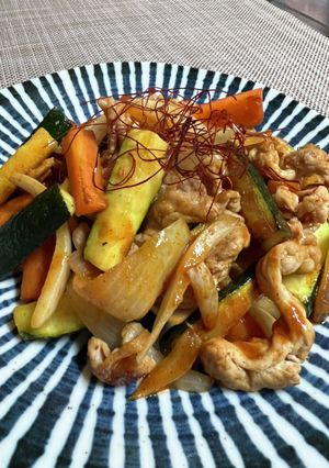 ピリ辛が最高！ズッキーニと豚肉炒め-レシピのメイン写真