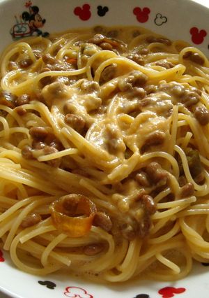 納豆と混ぜてみそ♪くりーみぃパスタ-レシピのメイン写真