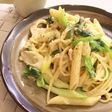 豚肉とネギの豆乳クリームパスタ