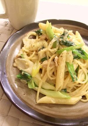豚肉とネギの豆乳クリームパスタ-レシピのメイン写真