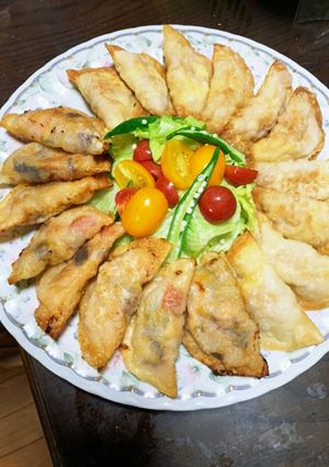 フレッシュ☆茄子とトマトのピザ風揚げ餃子-レシピのメイン写真