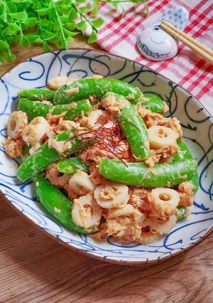 スナップえんどうとツナのマヨみそ和え-レシピのメイン写真