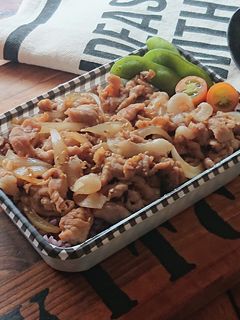 10分弁当★乗っけるだけ!生姜焼き丼弁当-レシピのメイン写真