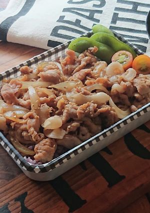 10分弁当★乗っけるだけ！生姜焼き丼弁当-レシピのメイン写真