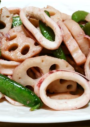 イカと野菜のバター醤油炒め-レシピのメイン写真