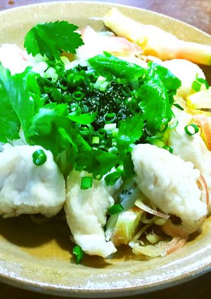 水晶鶏とモロヘイヤの素麺-レシピのメイン写真