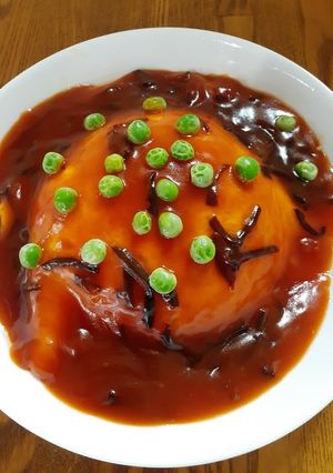 長ねぎ卵ときくらげ相性◎甘酢あんかけご飯-レシピのメイン写真