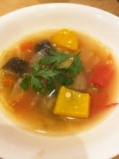 夏野菜のガンボ風スープ-レシピのメイン写真