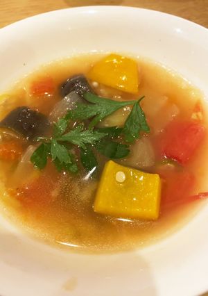 夏野菜のガンボ風スープ-レシピのメイン写真