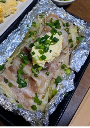 白だしバターで豚バラのホイル蒸し-レシピのメイン写真