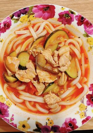 鍋ひとつ！うまうま夏野菜トマトうどん-レシピのメイン写真