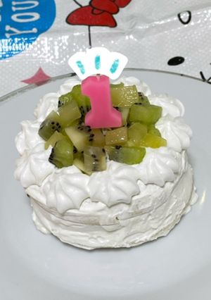 卵アレルギーの我が子にバースデーケーキ-レシピのメイン写真