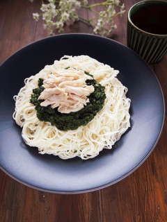 栄養価アップ!モロヘイヤそうめん-レシピのメイン写真