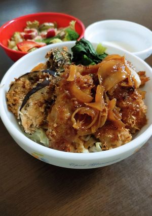 オーブンとレンジで！味噌かつ丼-レシピのメイン写真