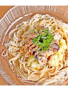 サバ缶とシークワーサーおろしのそうめん☆-レシピのメイン写真